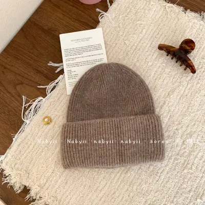 Angora Rabbit Fur Wool Knit Hat, Soft Multicolor Blogger Style - 13