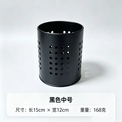 不锈钢筷子筒餐具筒厨房厨具刀勺置物架沥水 冲圆孔方孔筷笼 - 10