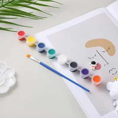 3 ml çocuk akrilik boya şeridi boya ambalaj kutusu suluboya boya sanat boyama alçı bebek boya seti