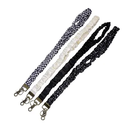 Large loop lanyard ID badge holder with metal buckle and long neck strap