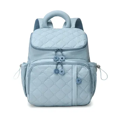 Diamond-Quilted Waterproof Mommy Bag, Multifunctional Diaper Bag - 11
