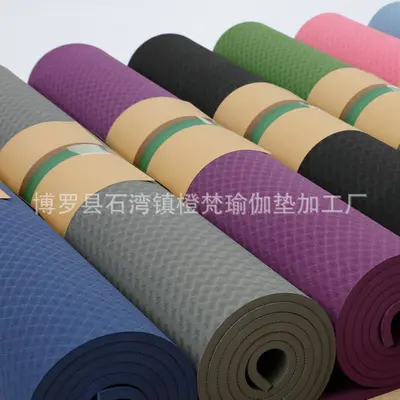 Extra lange Yogamatte 2 m x 1 m, TPE, einfarbig, für zwei Personen