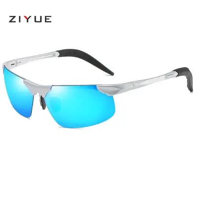 Men's Polarized Metal Retro Half-Frame Sunglasses, Model 8177 - 12