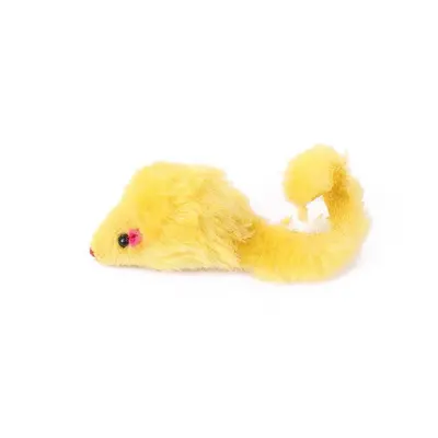 宠物猫玩具纯色发声毛绒仿真小老鼠幼猫咪逗趣兔毛假老鼠宠物自嗨