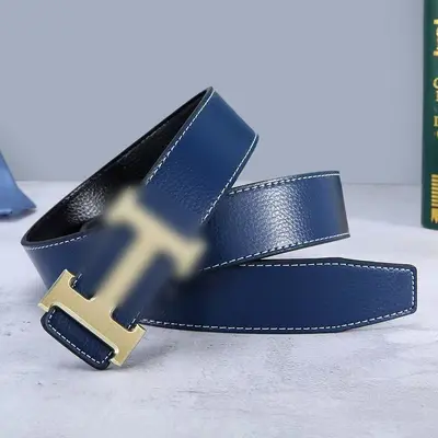 Yüksek Kaliteli Kaplan Derisi Dokulu Erkek Deri Kemeri Moda H Harfi Düz Toka Gençlik Trendy Pantolon Kemeri Fabrika Stok Doğrudan