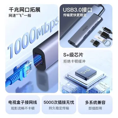 USB'den Gigabit Ethernet Adaptörü Çok Portlu Dock İstasyonu