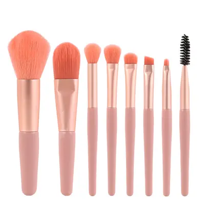 8-piece mini makeup brush set Morandi soft hair eyeshadow brush blush brush lip brush beauty tools makeup set - 7