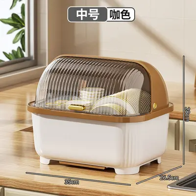 Kitchen Tableware Storage Box with Drain and Dust Protection - 8