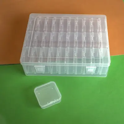 Bölmeli plastik masaüstü saklama kutusu 10 15 24 bölmeler şeffaf düğme olta takımı aksesuarları takı kozmetik ambalaj kutusu - 5