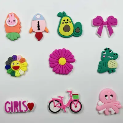 Croc-Schuhzubehör, PVC-Weichgummi-Blumen-Schuhclip