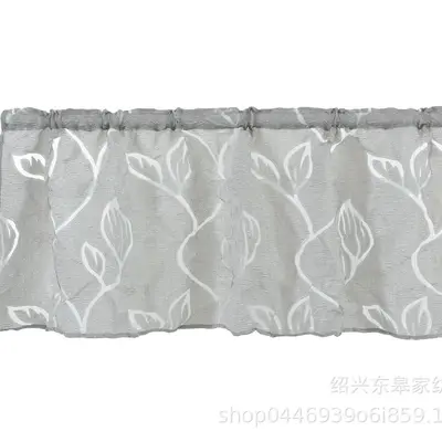 Hollow-Cut Leaf Pattern Ready-Made Curtain for Living Room and Bedroom