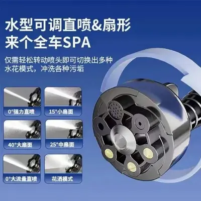 跨境普路驰高压水枪六合一无线洗车机车家两用充电大功率强力增压