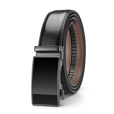 High-end Leather Belt Men's Waist Belt Automatic Buckle Genuine Leather Belt Casual Business Men's Trousers Belt Customizable LOGO Export Style - 8