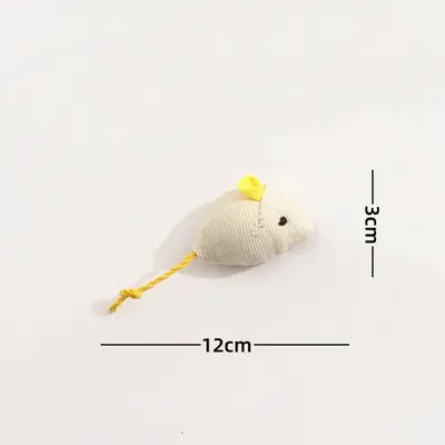 Plush Mouse Toy Set with Feathers, Scratch and Bite Resistant Cat Toy, Catnip - 6