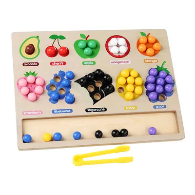 Holz-Fruchtsortierspielzeug, Farberkennung, Klemm-Perlen