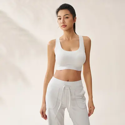 Women's Seamless Sports Bra Fixed Cup Color-Block - 9