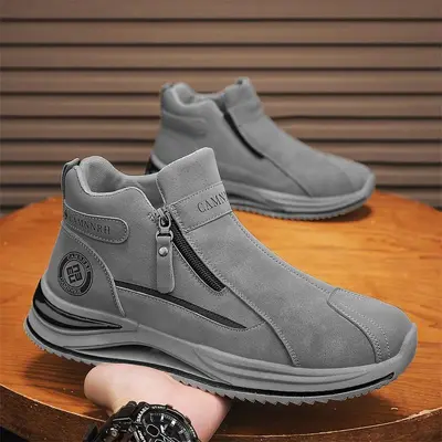 High-Top Martin Boots Thick Sole Motorcycle Shoes for Men