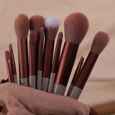 13-Piece Makeup Brush Set, Milk Tea Color