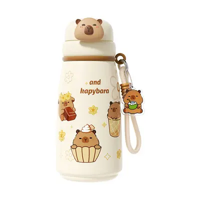 Capybara 316 Stainless Steel Large Capacity Insulated Tumbler with Straw Student Valentine's Day Gift - 6