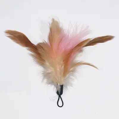 Wire Cat Teaser Wand with Replacement Feather Head, Self-Play Pet Toy - 13