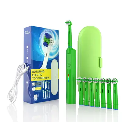 Adult Smart Rotating Electric Toothbrush, Rechargeable, 4-6-8 Brush Heads, Unisex