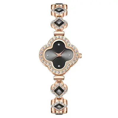 Luxus-Damenuhr mit Kleeblatt-Design und Diamanten - 8