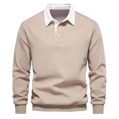 2024 neue Herbst-Poloshirt mit langen Ärmeln Trend europäische Größe Export Herren-Sweatshirt hochwertig Freizeit vielseitig Herren - 9