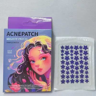 Hydrocolloid Colorful Star Acne Patches, Concealing and Soothing