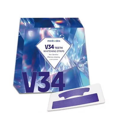 跨境新款V34紫色牙贴 减黄洁白牙齿炫白亮白美牙贴片便携美牙贴 - 6
