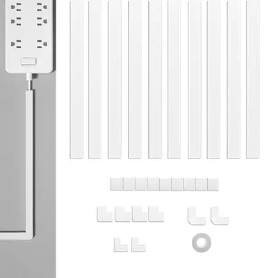 PVC Surface-Mounted Cable Trunking Set, Flame-Retardant, Self-Adhesive - 7