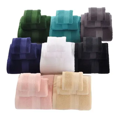 Bathroom towel set, three pieces, 100% cotton, thick and absorbent - 6