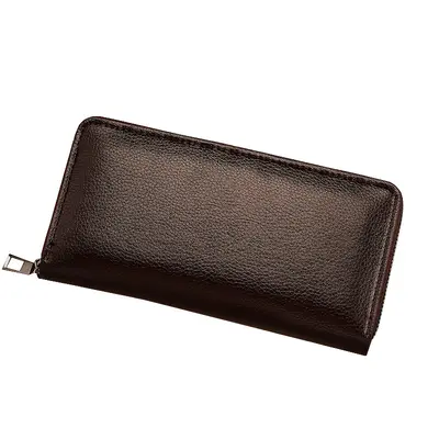 Men's Long Clutch Wallet with Zipper and Large Capacity - 2