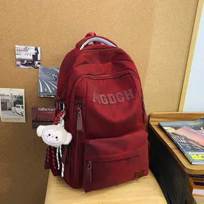 Rucksack neue große Kapazität einfach urban vielseitig Mittelschüler Männer und Frauen gleiches Design Schulrucksack einfarbig komfortabler Rucksack - 9