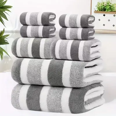 Korallenfleece-Handtuchset, saugfähig, fusselarm - 4