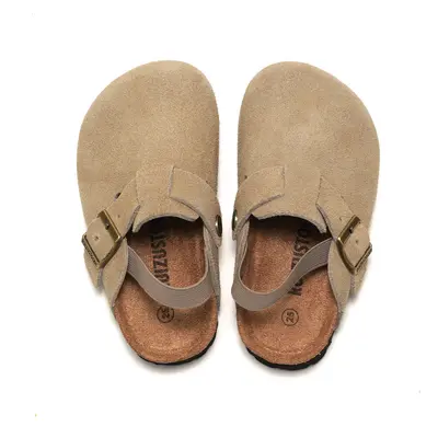 Children's Genuine Leather Cork Sandals, Autumn and Winter, Nubuck