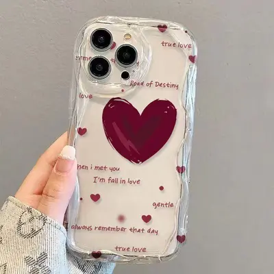 iPhone 15 Pro Max, 11, 16, 14 Pro, 13/12 uyumlu, şeffaf, düşmeye dayanıklı, Japon ve Kore tarzı, kavisli kenar desenli telefon kılıfı - 3