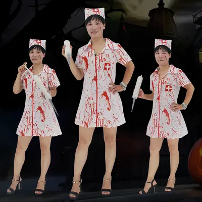 Halloween Costume White Bloody Ghost Outfit