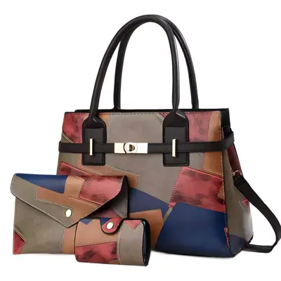 Three-Piece Women's Bag Set: Handbag, Shoulder and Crossbody Bag - 6