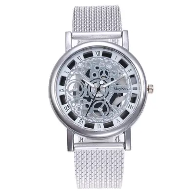 Herrenquarzuhr, Openwork-Design, Mesh-Armband - 8