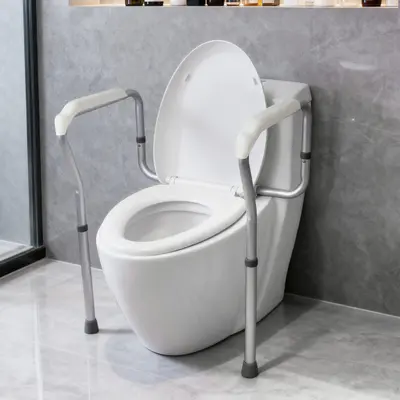 Toilet Handrail for Elderly Anti-Slip Support Grab Bar for Disabled Bathroom Safety Accessible Railing Restroom Drill-Free Installation
