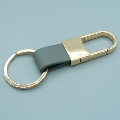 Metal Leather Car Keychain with Laser-Engraved Logo, Creative Design - 10