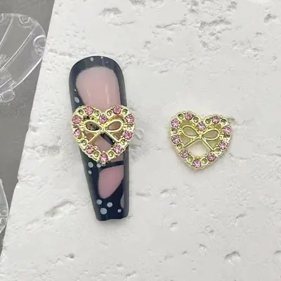 Three-Dimensional Diamond Peach Heart Alloy Nail Art Decoration - 10