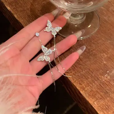 Bow tassel earrings for women, niche design - 10