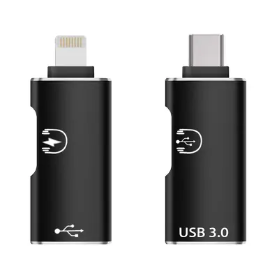 İki'si bir arada çok fonksiyonlu adaptör hızlı şarj tipi-C'den USB OTG adaptöre Apple ve Huawei evrensel için uygun