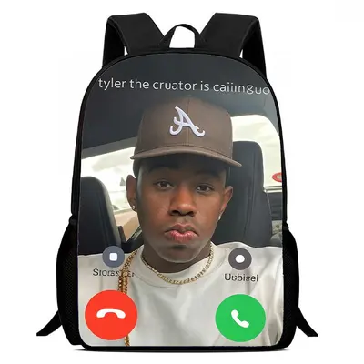 Kanye West Print Backpack with Video Call Meme Design, Student Schoolbag - 10