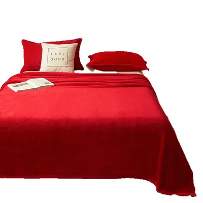 Thick Red Wedding Blanket, Dowry Gift for the Bride's Family