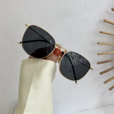 Qianai polarisierte Sonnenbrille, eckige Metallfassung, UV-Schutz - 10