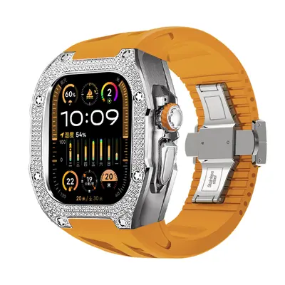 Titanium Alloy Rhinestone Protective Case for Apple Watch Ultra 49MM - 9