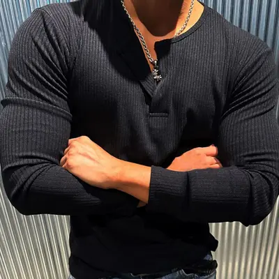 Men's Slim Fit Long Sleeve Quick-Dry Breathable Running Shirt