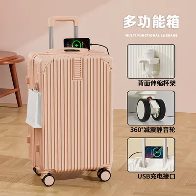 Travel Suitcase with Brake Wheels and Combination Lock, Large Capacity Retro - 8